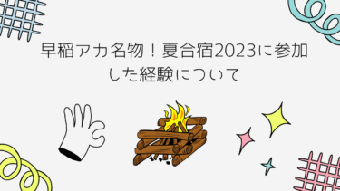 早稲アカ名物！夏合宿2023に参加した経験について